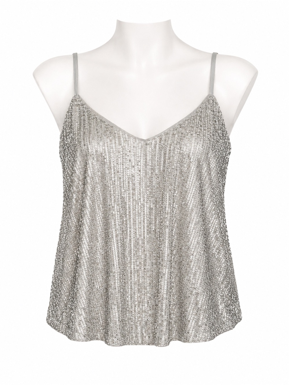 Size 1X Torrid‎ Sophie Sequin Swing Cami Silver Party Holiday Top